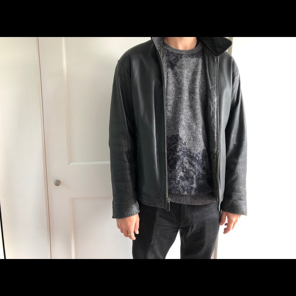 Supple black leather jacket.